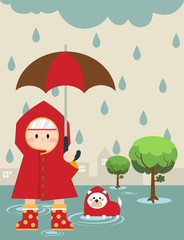 Little boy in raincoat C