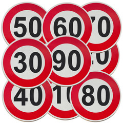 panneaux de limitation de vitesse