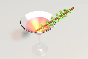 Tapeten Cocktail glas rose © emieldelange