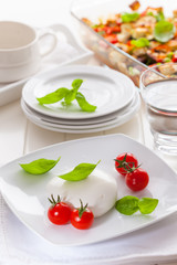 Mozzarella with tomato and basil