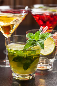 Party cocktails and longdrinks for summer
