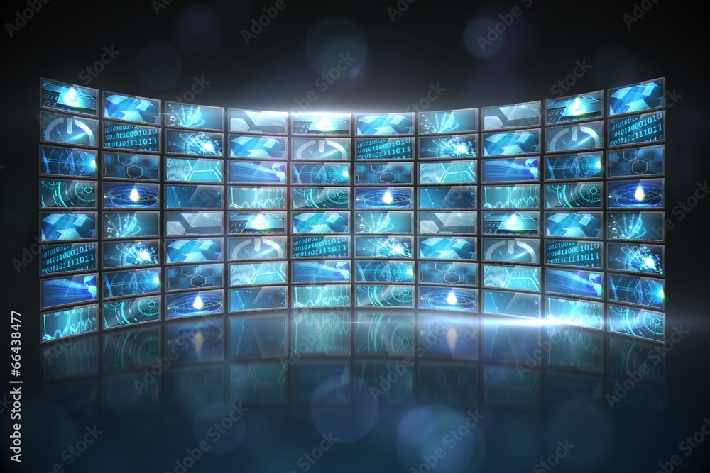 Aufkleber screen collage showing computing images