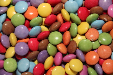 Fototapeta na wymiar Kolorowe fasoli czekoladowych