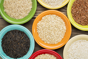 variety of rice grains