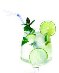 Mojito cocktail on white background