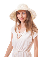 woman in a wide brimmed hat