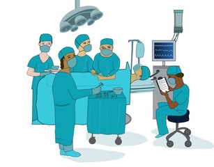 operating theatre at the hospital