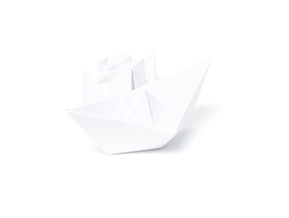 two white paper boats