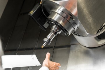Laser cutter in a factory