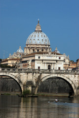 Fototapeta premium Rome view from the bridge over the Tiber river - Rome - Italy