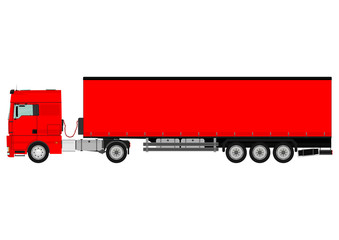 Large goods vehicle on a white background. Vector