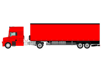 Large goods vehicle on a white background. Vector