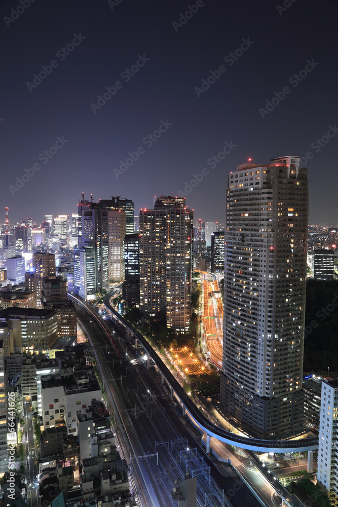 Wall mural Tokyo cityscape at night