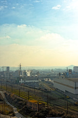 Landscape with industrial architecture