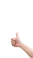 hand with thumb up isolated on white background