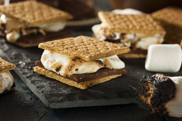S'mores with Marshmallows Chocolate and Graham Crackers