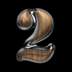 Obraz premium metal and wood figure