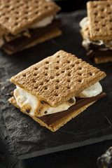 S'mores with Marshmallows Chocolate and Graham Crackers