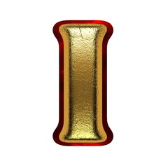 red velvet letter with gold