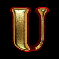 red velvet letter with gold on black background © videodoctor