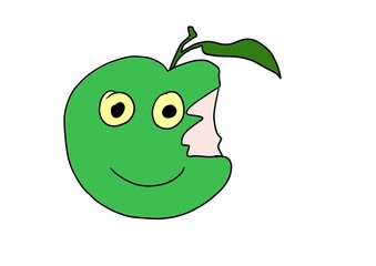 doodle green apple