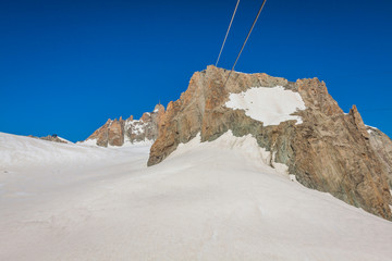 Massif de mont Blanc on the border of France and Italy. In the f