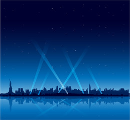 New York city at night copyspace background - 66444209