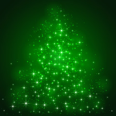 Stars on green background