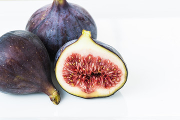 Fresh figs isolated on white background