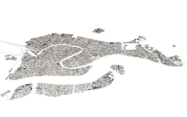 Venezia Laguna 3d Mappa Cartina (Serenissima)