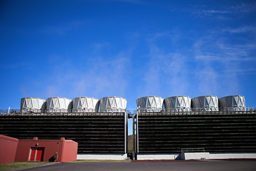 Fototapeta na wymiar Geothermal Power Cooling Tower