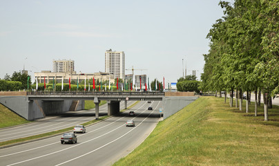 Проспект Хасана Туфана в Набережных Челнах . Татарстан. Россия