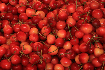 Cherries at a market