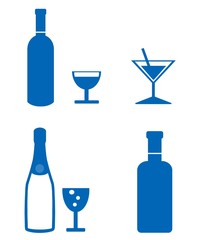 Boissons alcoolisées en 4 icônes