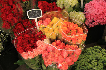 Roses at a market