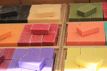 French soap at a market stall