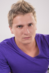 Fototapeta premium Portrait of Serious Caucasian man