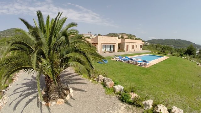 Finca with Palms & Private Pool - Aerial View, Mallorca