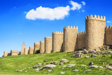 Poster Scenic medieval city walls of Avila, Spain, UNESCO list © mrks_v