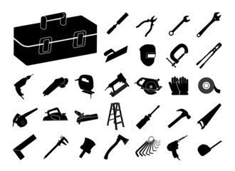 Set of black tool icon