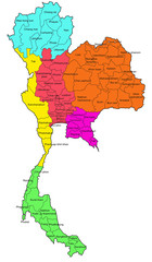 Thai region map