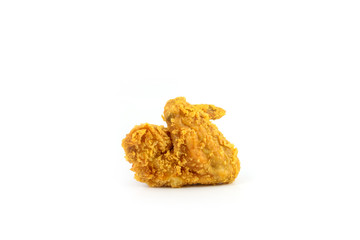 Fried chicken on white background