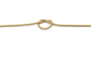 golden rope decoration on white background - Powered by Adobe