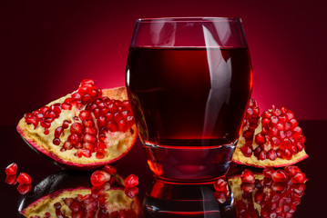 pomegranate juice and fruits