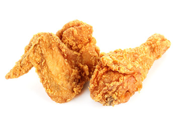 fried chicken drumsticks and wing