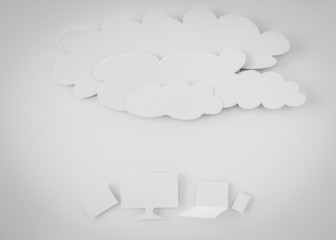 Paper cut of Cloud computing concept