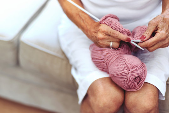 knitting a sweater