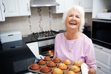 Happy freshly baked muffins