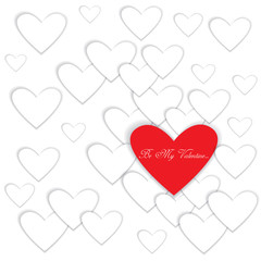 Obraz na płótnie Canvas valentine card design with hearts silhouettes