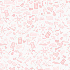 Doodle vector seamless love pattern